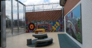 Image of part of the new expanded exercise yard in the ISU B Wing at Banksia Hill Detention Centre