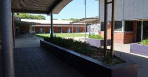 Image of part of the main school quadrangle (EdVoc 1) at Banksia Hill Detention Centre